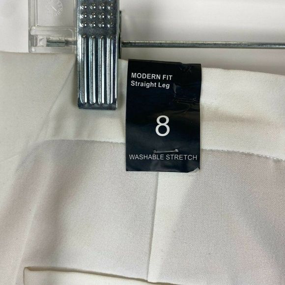 Amanda & Chelsea Modern Fit Straight Leg Ankle White Stretch Women Size 8 NWT - Picture 3 of 8